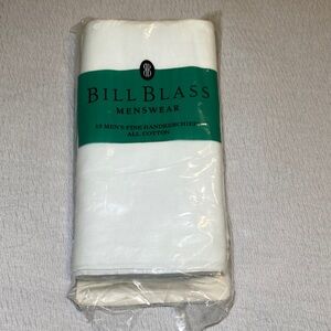 VTG Bill Blass Menswear White Cotton Handkerchiefs Set of 13 New in Package